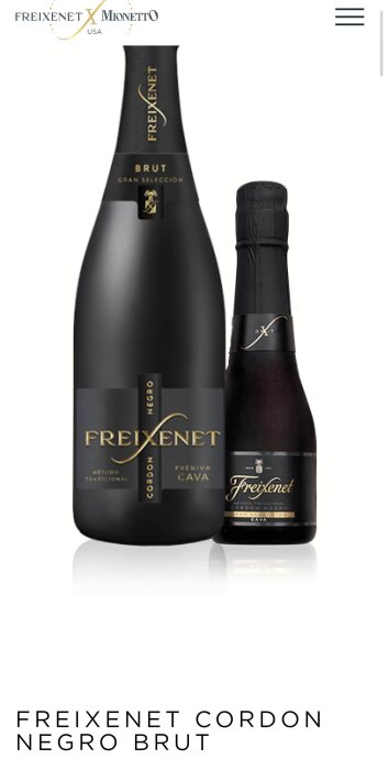 Två flaskor Freixenet Cordon Negro Brut cava visas.