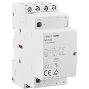 AC-kontaktor HS1-25, 4-polig 2NO 2NC, för hybridväxelriktare, visar anslutningsschema och märkningar på en vit bakgrund.