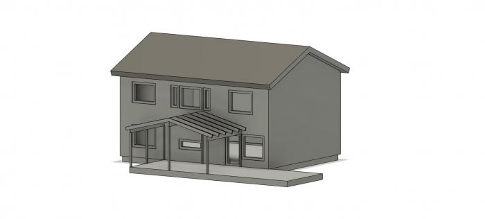 Denna video visar en CAD-modell av en föreslagen takkonstruktion. Modellen illustrerar en nockbalk, gavelbalkar, takåsar och stolpar, skapade för att tåla snöbelastning. Frågor kring konstruktionens hållfasthet diskuteras.