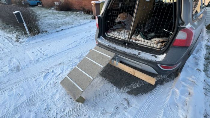 Se hur den nya rampen underlättar vid in och utstigning från bilen. Trots en lite skakig start verkar den ge trygghet, speciellt när det är dags att lämna bilen utan tvekan.