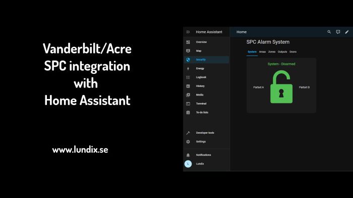 Utforska hur Vanderbilt SPC/AIC hybridlarm integreras med Home Assistant med hjälp av en brygga från Lundix. Se installationskrav och hur trådad och trådlös teknologi sammanflätas för optimal funktionalitet.
